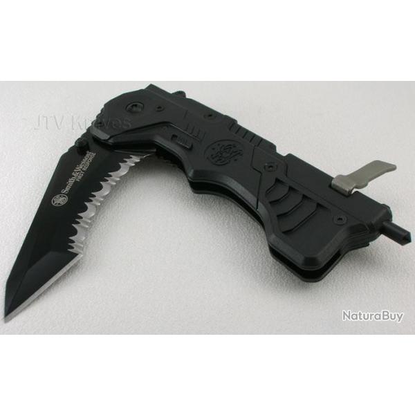 Couteau Automatique Smith&Wesson First Response Tanto O/A Acier 4034 Serrated SW911B