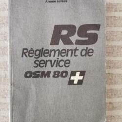 Livret militaire RS Règlement de Service OSM 80 armée suisse