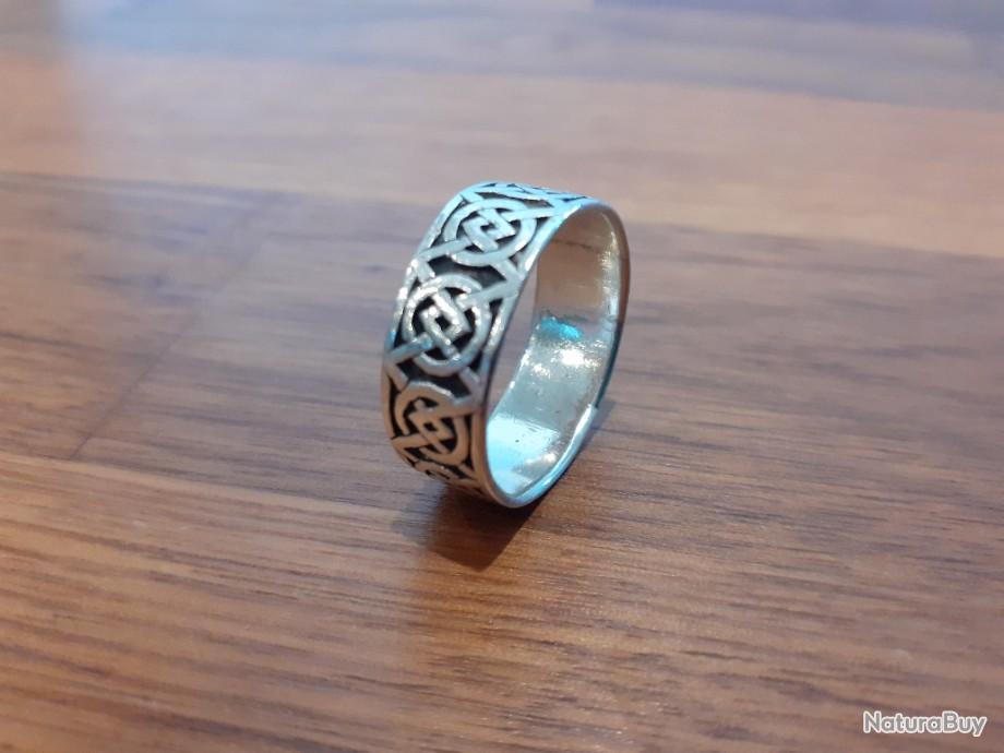 Bague en argent 925 poin onn e motifs d inspiration celte ou