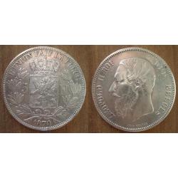 Belgique 5 Francs 1870 Argent Leopold 2 Roi Des Belges Piece Frcs Frs Frc