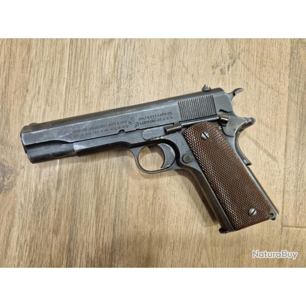 PISTOLET WW2 COLT MODELE 1911  US ARMY Calibre 45 ACP  - US seconde Guerre COLT