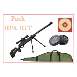 Pack Carabine 19,9J HPA IGT cal. 4,5 mm + 100 Cibles + 500 Plombs + fourreau
