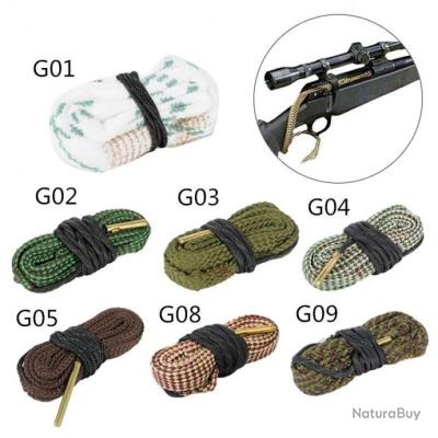 Cordon de nettoyage avec écouvillon pour arme de calibre 12