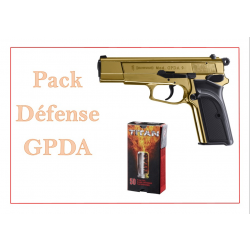 Pack Pistolet ALARME BROWNING GPDA 9 CAL. 9 MM PAK DORÉ SA/DA 9CPS + 50 MUNI 9MM