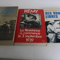 Lot 3 livres résistance, France libre