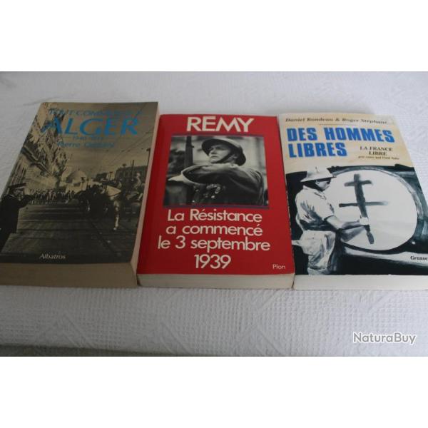 Lot 3 livres rsistance, France libre