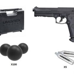 Pistolet de Défense LTL Alpha 50  18J + 100 Billes caoutchouc + 5 C02 + Malette - Livraison Offerte