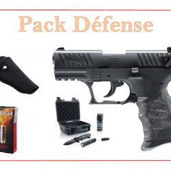 Pack Pistolet ALARME WALTHER P22Q CAL. 9 MM PAK + 50 cart + holster + mallette