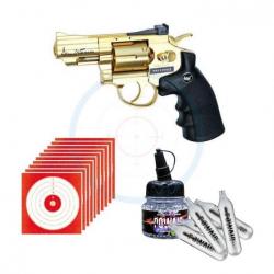 Pack revolver Dan Wesson 2.5" Gold calibre 4.5mm - Livraison Offerte