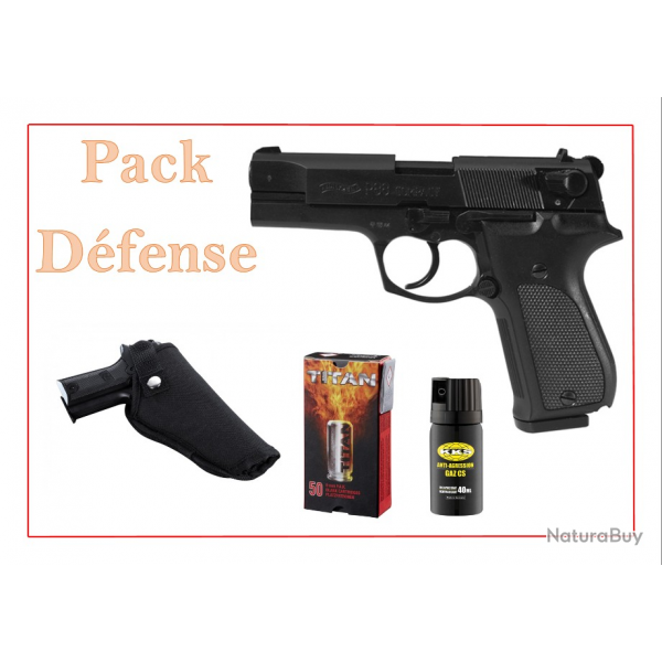 Pack Pistolet  ALARME WALTHER P88 CAL. 9 MM PAK BRONZ + holster + 50 cart + arosol