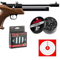 Pistolet Artemis CP1 Multi Shot 4.5 + Chargeur +250 Plombs + 5 Co2 + 10 cibles - Livraison Offerte