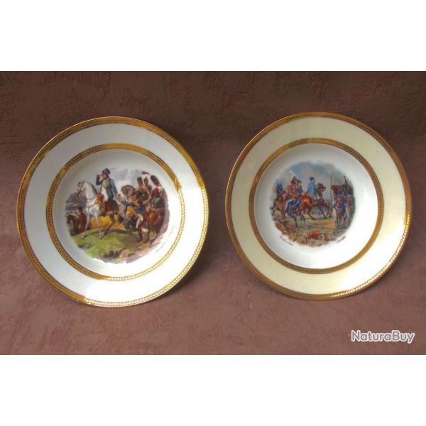 DEUX ASSIETTES SOUVENIR NAPOLEONIEN.