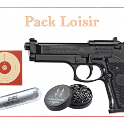 Pack Pistolet CO2 M92 FS + cibles + plombs + capsules CO2