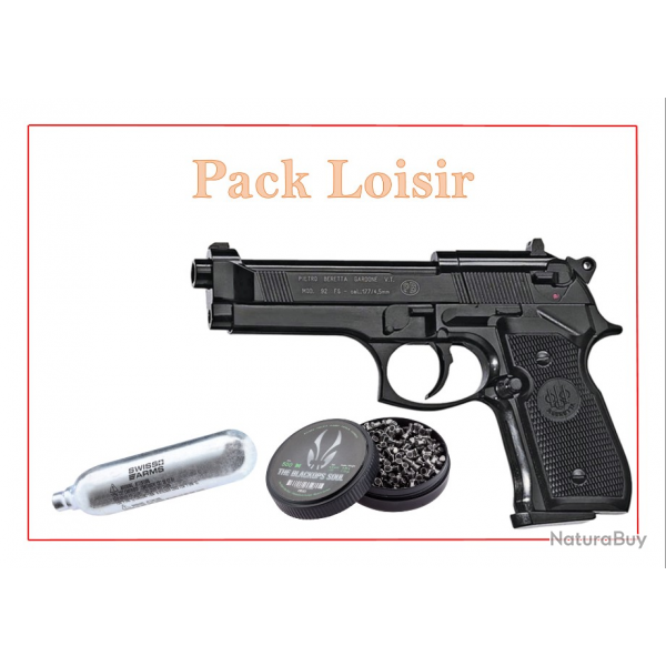 Pack Pistolet CO2 M92 FS + plombs + capsules CO2