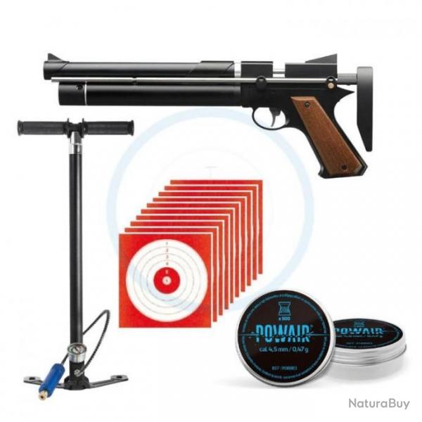 Pack Pistolet Snowpeak PP750 calibre 4,5mm + Pompe PCP + Plombs+ Cibles - Livraison Offerte