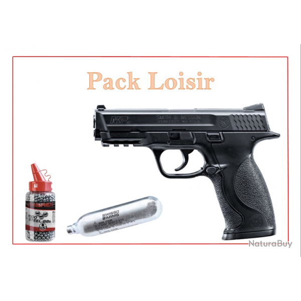Pack Pist CO2 M&P40 SMITH & WESSON + 1500 Plombs Ronds + 5 capsules CO2