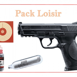 Pack Pist. CO2 M&P40 SMITH & WESSON + 1500 Plombs Ronds + 5 capsules + 100 cibles CO2