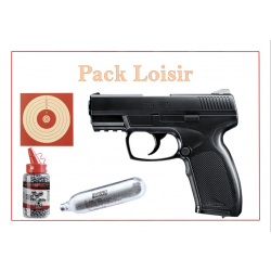 Pistolet CO2 TDP 45 UMAREX + 1500 Plombs Ronds + 5 capsules + 100 cibles CO2 Pack Loisir