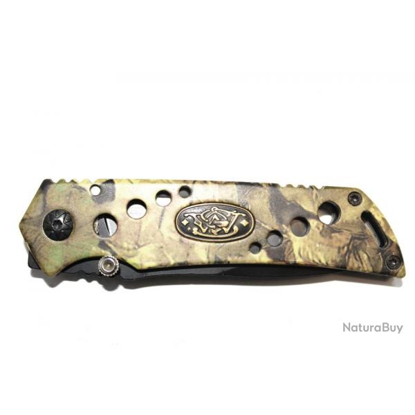 Couteau pliant Smith&Wesson ExtremeOps forest camouflage manche droit