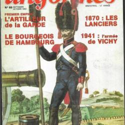 revue uniformes 69 1941 l'armée de vichy, 1870 les lanciers , hollandais du roi louis, canonniers à