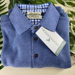 SWEAT COL BOUTONNE INDIGO LOVERGREEN