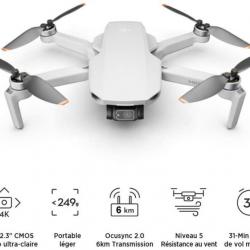 Drone Quadcopter Ultraléger et Pliable 3 Axes avec Caméra 4K Photo 12MP 31 Minutes de Vol DJI