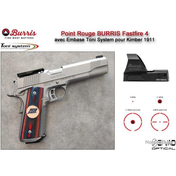 Point Rouge Multi-Rticules BURRIS FastFire 4 pour Kimber 1911