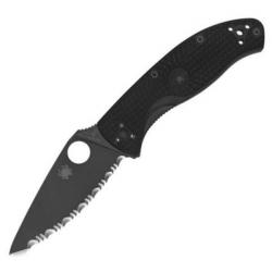 C122SBBK - Couteau pliant cranté Spyderco Tenacious noir