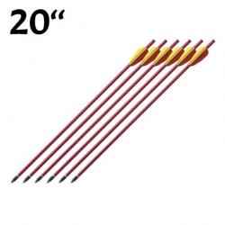 Pack de 6 Flèches de 20 pouces (51cm) Rouge