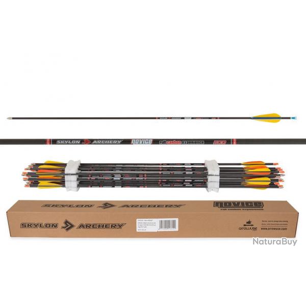 Flche en carbone Skylon Novice ID4.2 avec plumes de 3 pouces 800 90 gr point 30"/3"