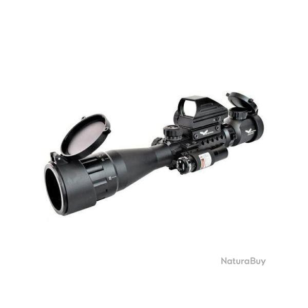 Lunette de Vise Tactique Point Rouge JS-TACTICAL Lunette COMBO 3-9x40 avec Red Dot Viseur Chasse