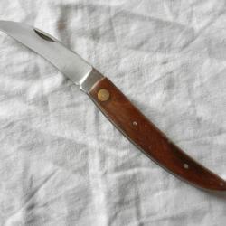 couteau du paysan - canif de poche lame et poignée courbe - manche palissandre