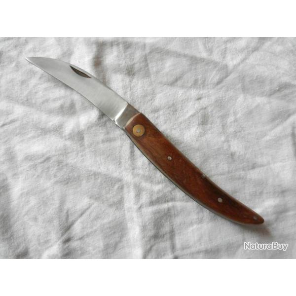 couteau du paysan - canif de poche lame et poigne courbe - manche palissandre