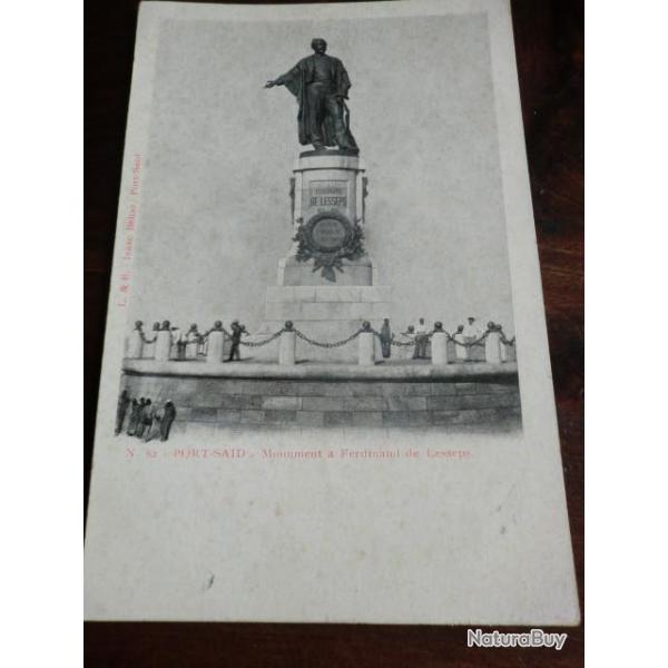 CP  EGYPTE PORT SAID MONUMENT A FERDINAND DE LASSEPS