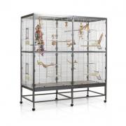 Jopassy Poulailler, 3 x 4 x 2 m, enclos en métal, cage à poules, volière  avec bâche de toit, enclos pour animaux de compagnie, poules, volailles