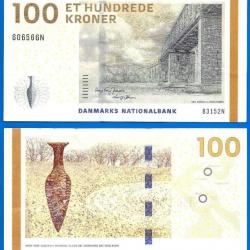 Danemark 100 Couronnes 2009 Kronor Kroner Billet Europe Nord Pont