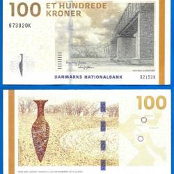 Danemark 100 Couronnes 2009 Kronor Kroner Billet Pont Europe Nord