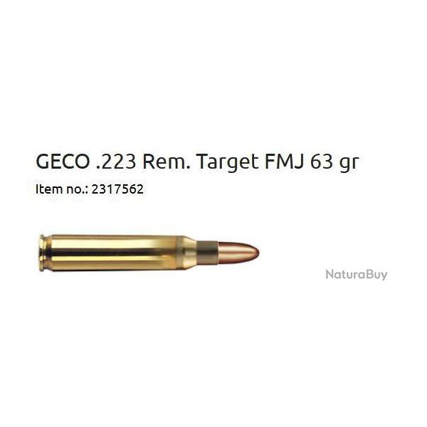 Munitions GECO cal.223 REM. FMJ 4.1G 63GR par 50