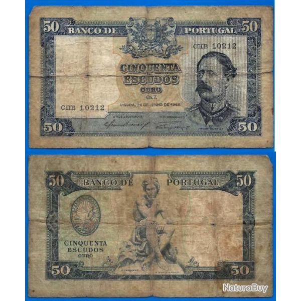 Portugal 50 Escudos 1955 De Mello Europe Billet Escudo