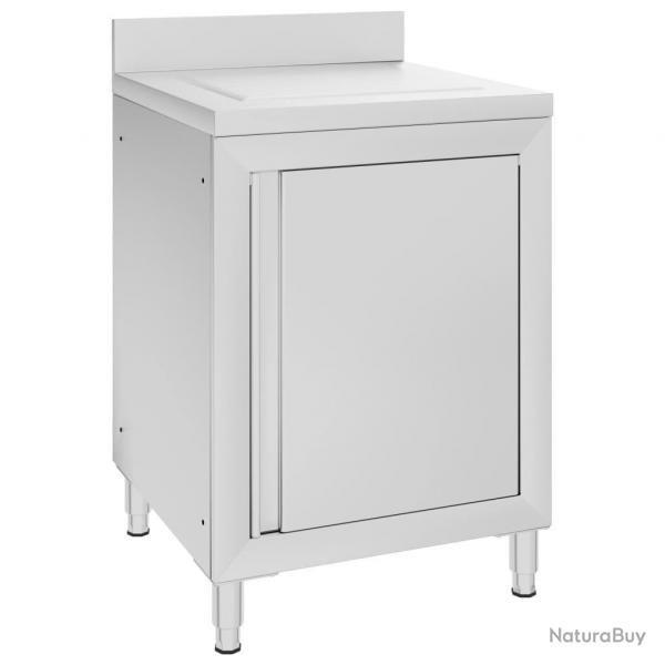 Armoire de cuisine commerciale 96 cm avec gouttoir acier Inoxydable 02_0000003