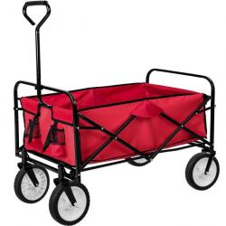 Chariot de jardin pliable 80 kg outils jardinage rouge 08_0000345