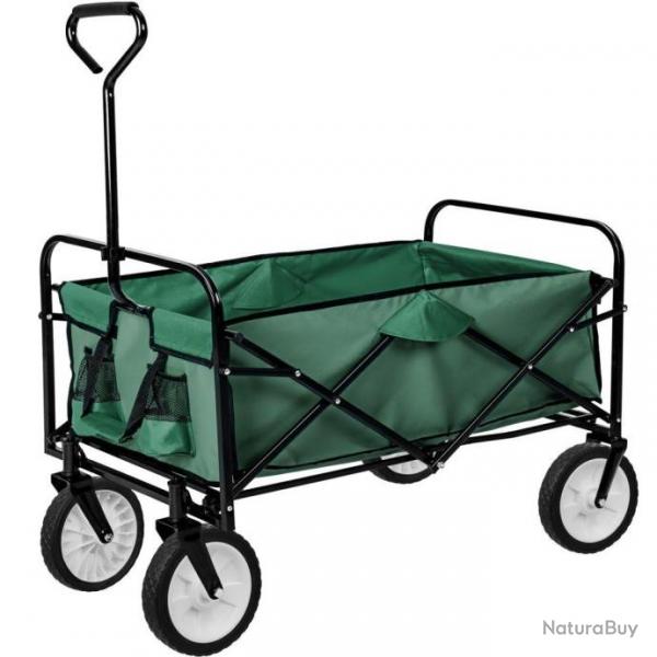 Chariot de jardin pliable 80 kg outils jardinage vert 08_0000349