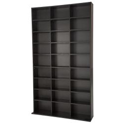 Armoire étagère rangement CD / DVD meuble de rangement pour 1 000 CDs MDF noir 08_0000353