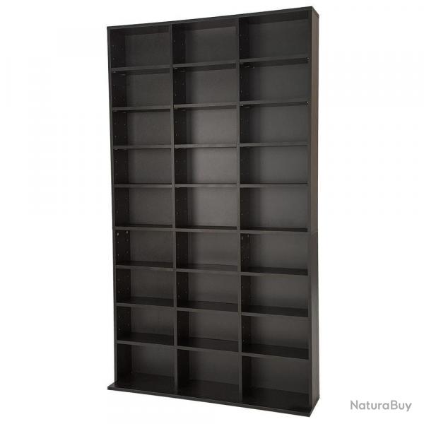 Armoire tagre rangement CD / DVD meuble de rangement pour 1 000 CDs MDF noir 08_0000353