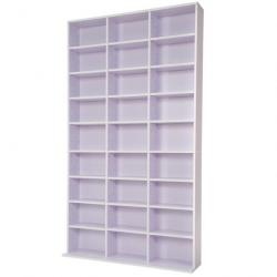 Armoire étagère rangement CD / DVD meuble de rangement pour 1 000 CDs MDF blanc/violet 08_0000355