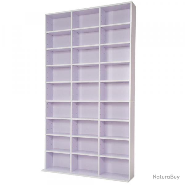 Armoire tagre rangement CD / DVD meuble de rangement pour 1 000 CDs MDF blanc/violet 08_0000355