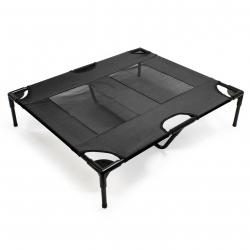 Lit camp chien outdoor lit surélevé 92 cm noir tissu oxford 25 kg max. 16_0002720