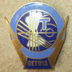 813° G.E.T, émail, bleu, attache type Pin's