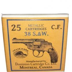38 SW ou 38 Smith & Wesson: Reproduction boite cartouches (vide) DOMINION Montréal Canada 8979422