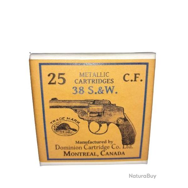 38 SW ou 38 Smith & Wesson: Reproduction boite cartouches (vide) DOMINION Montral Canada 8979422